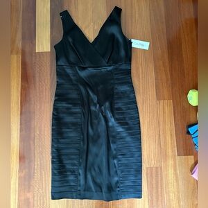 Calvin Klein Black V-Neck Midi Dress